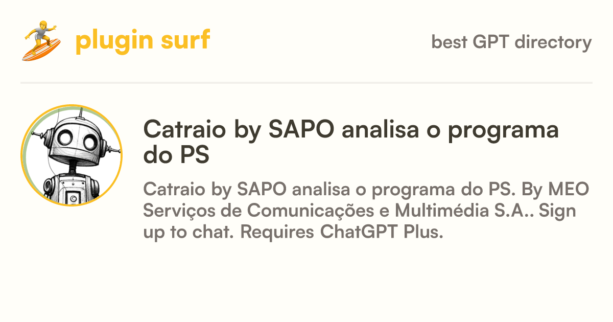 Catraio by SAPO analisa o programa do PS GPT information, latest