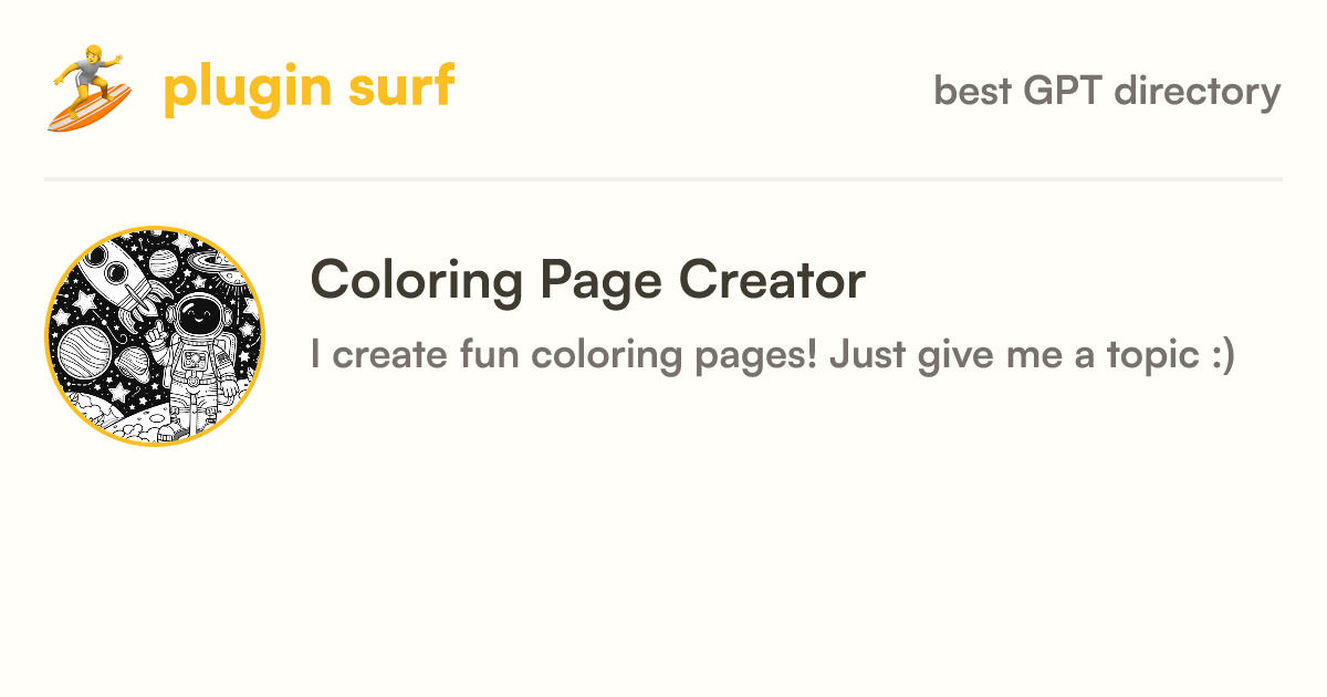 Coloring Page Creator GPT information, latest updates, and reviews [2024]